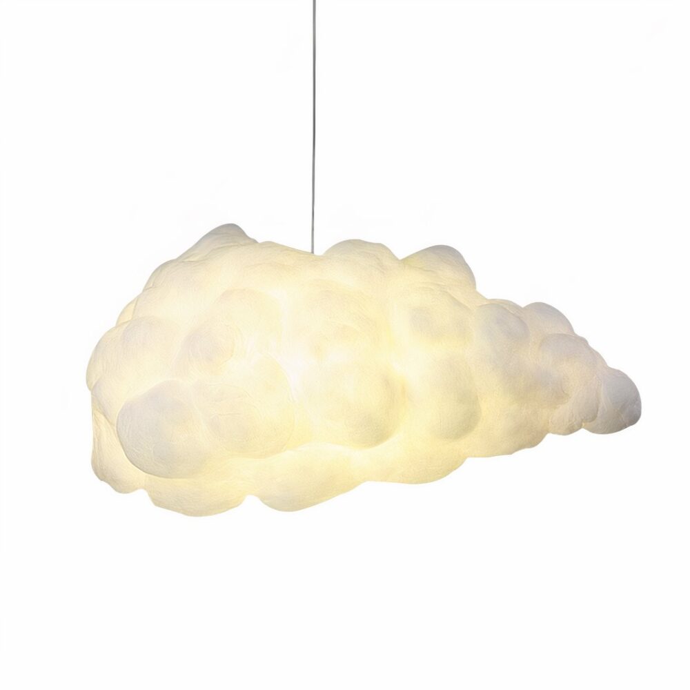 Suspension nuage blanc pour chambre d'enfant présentée sur fond blanc