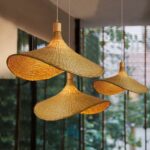 Suspension paille de style moderne en bambou