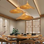 Suspension paille de style moderne en bambou - vue de face