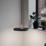 Luminaire suspendu plat noir et doré