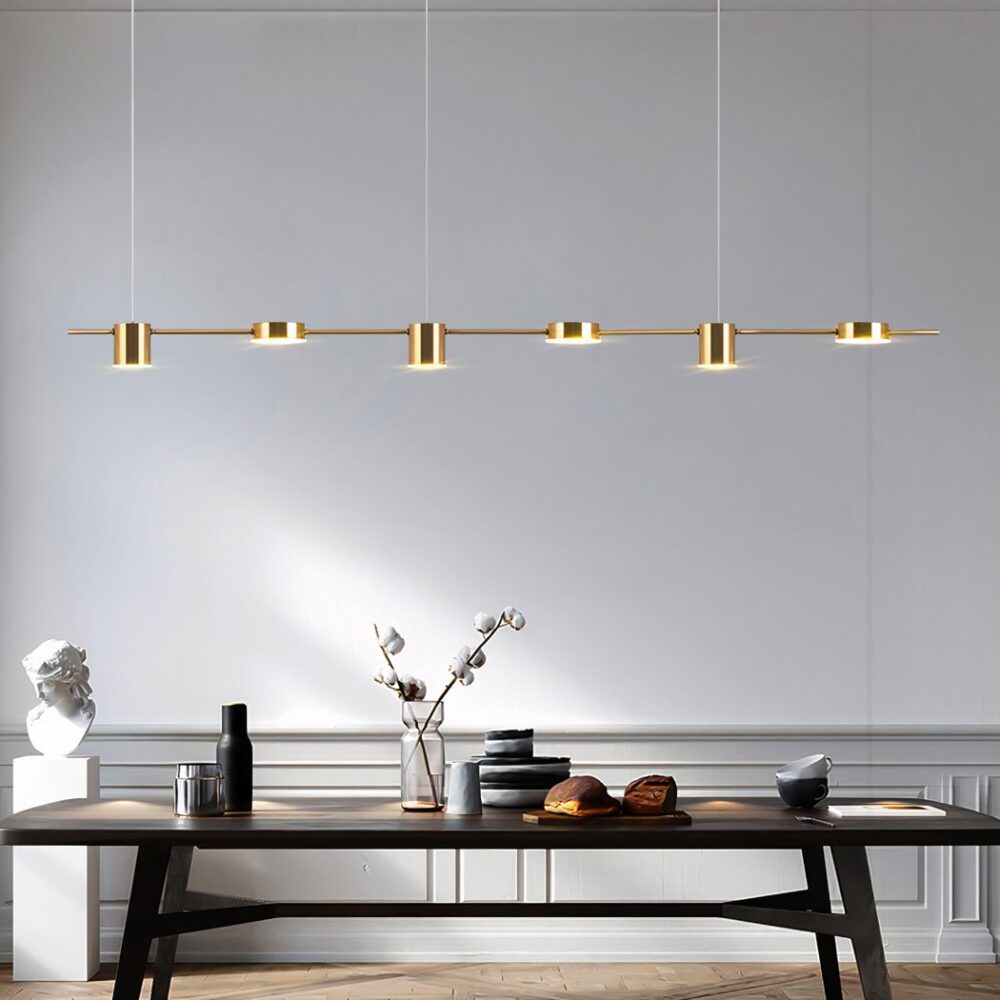 Suspension salle à manger au design moderne à six têtes