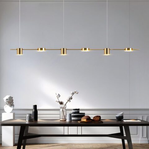 Suspension salle à manger au design moderne à six têtes
