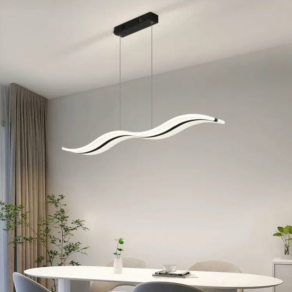 Suspension salle à manger LED au design nordique sur fond gris