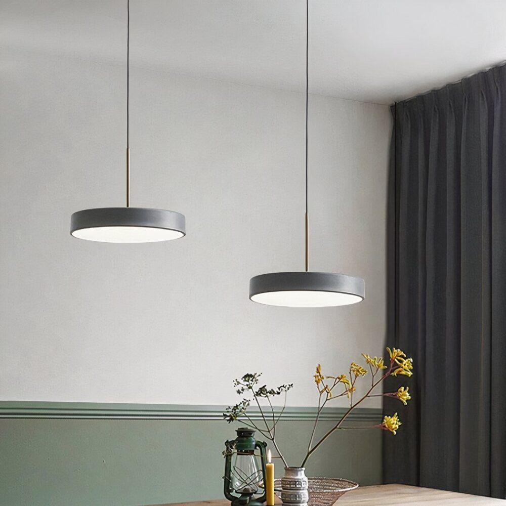 Suspension salon LED style nordique en forme de disque