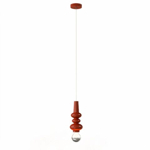 Suspension terracotta de style moderne américain en fer sur fond blanc