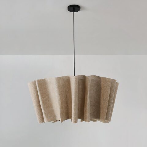 Suspension tissu décoratif vintage de style japonais sur fond gris