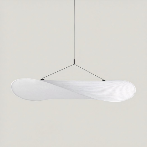 Suspension tissu moderne de style japonais sur fond gris