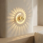 Applique murale LED design circulaire en aluminium avec projection lumineuse