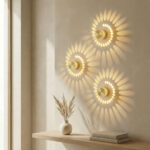 Applique murale LED design circulaire en aluminium avec projection lumineuse