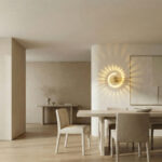 Applique murale LED design circulaire en aluminium avec projection lumineuse