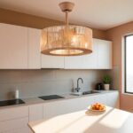 Lustre ventilateur de plafond lanterne en corde tressée - détail