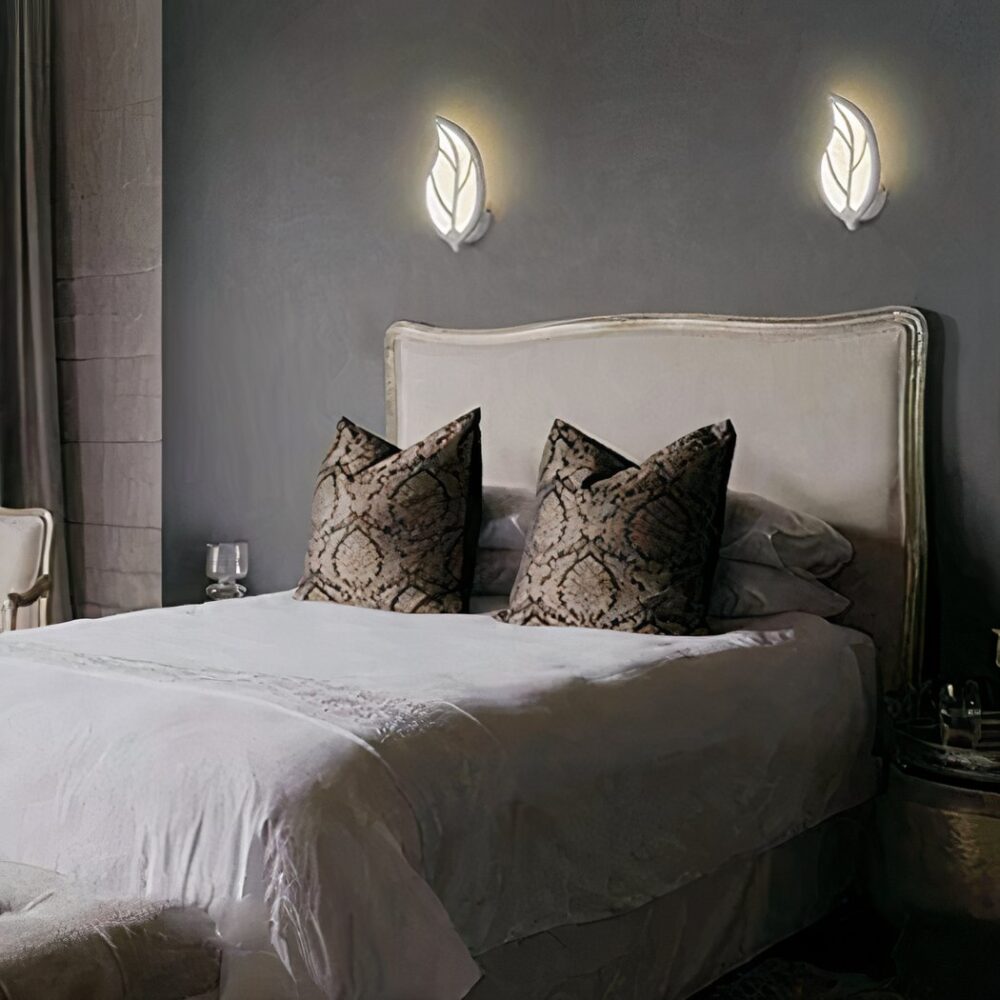 Applique murale LED d'intérieur en forme de feuille
