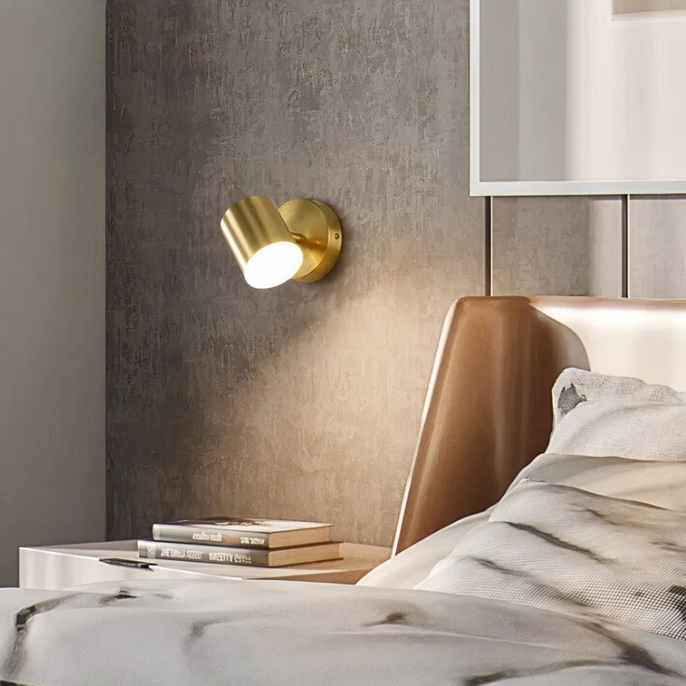 Applique murale minimaliste LED dorée petit modèle