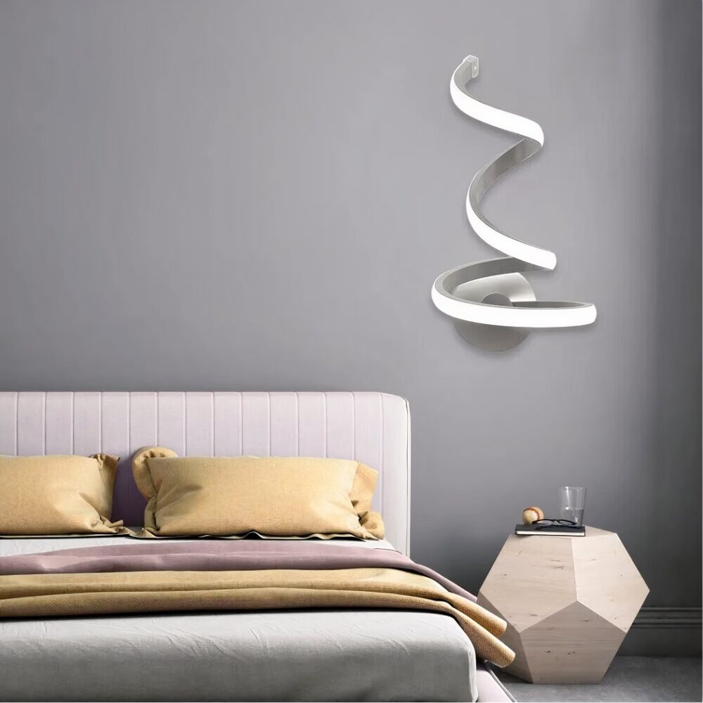 Applique murale LED en spirale au style moderne et minimaliste