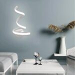 Applique murale LED en spirale au style moderne et minimaliste - vue de côté