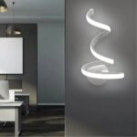 Applique murale LED en spirale au style moderne et minimaliste - vue de face