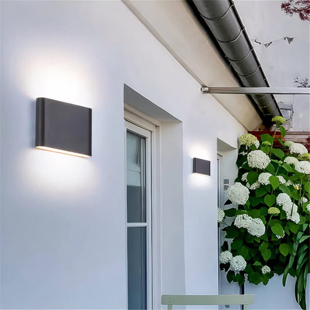 Applique murale noire LED imperméable d'extérieur