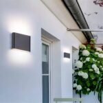 Applique murale noire LED imperméable d'extérieur