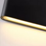 Applique murale noire LED imperméable d'extérieur - vue de face
