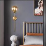 Applique murale tige avec boule de verre au style nordique moderne