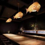 Lustre bambou en forme de poisson - vue d'ensemble