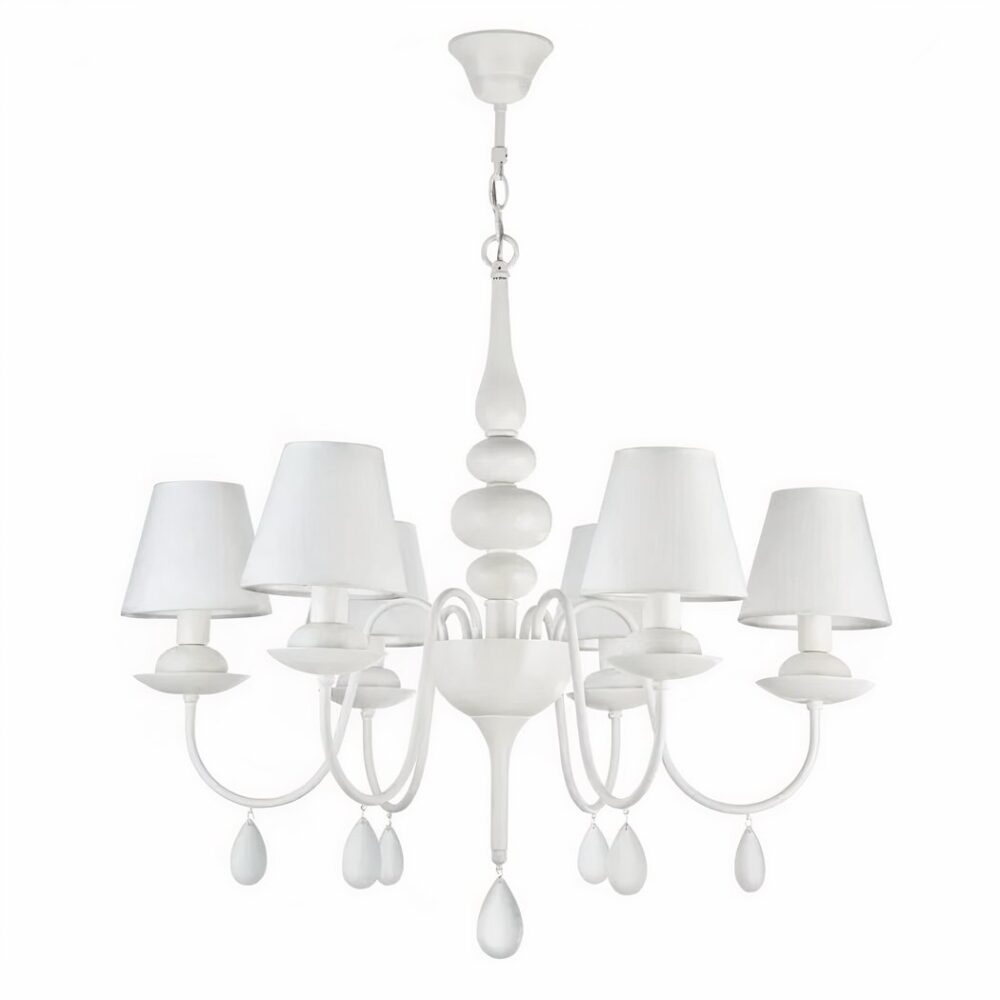 Lustre blanc baroque minimaliste en métal