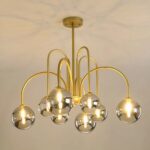 Lustre doré avec boules de verre nordique moderne
