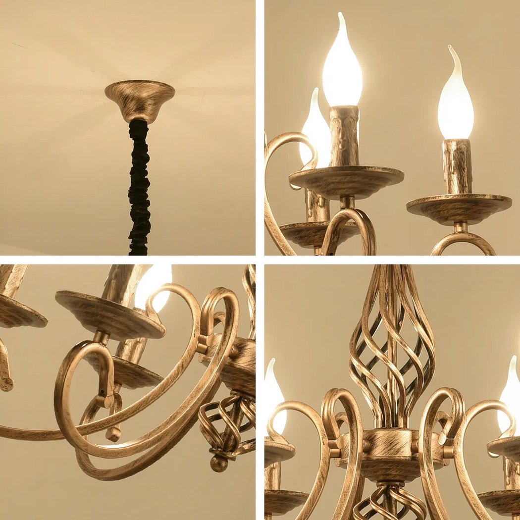 Lustre en laiton style chandelier à bougies lustre en laiton style chandelier a bougies 3