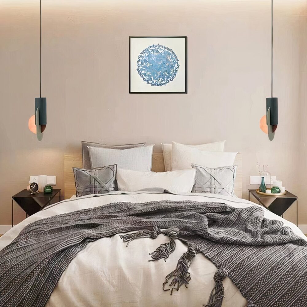 Lustre macaron art-déco créatif au style nordique - vue d'ensemble