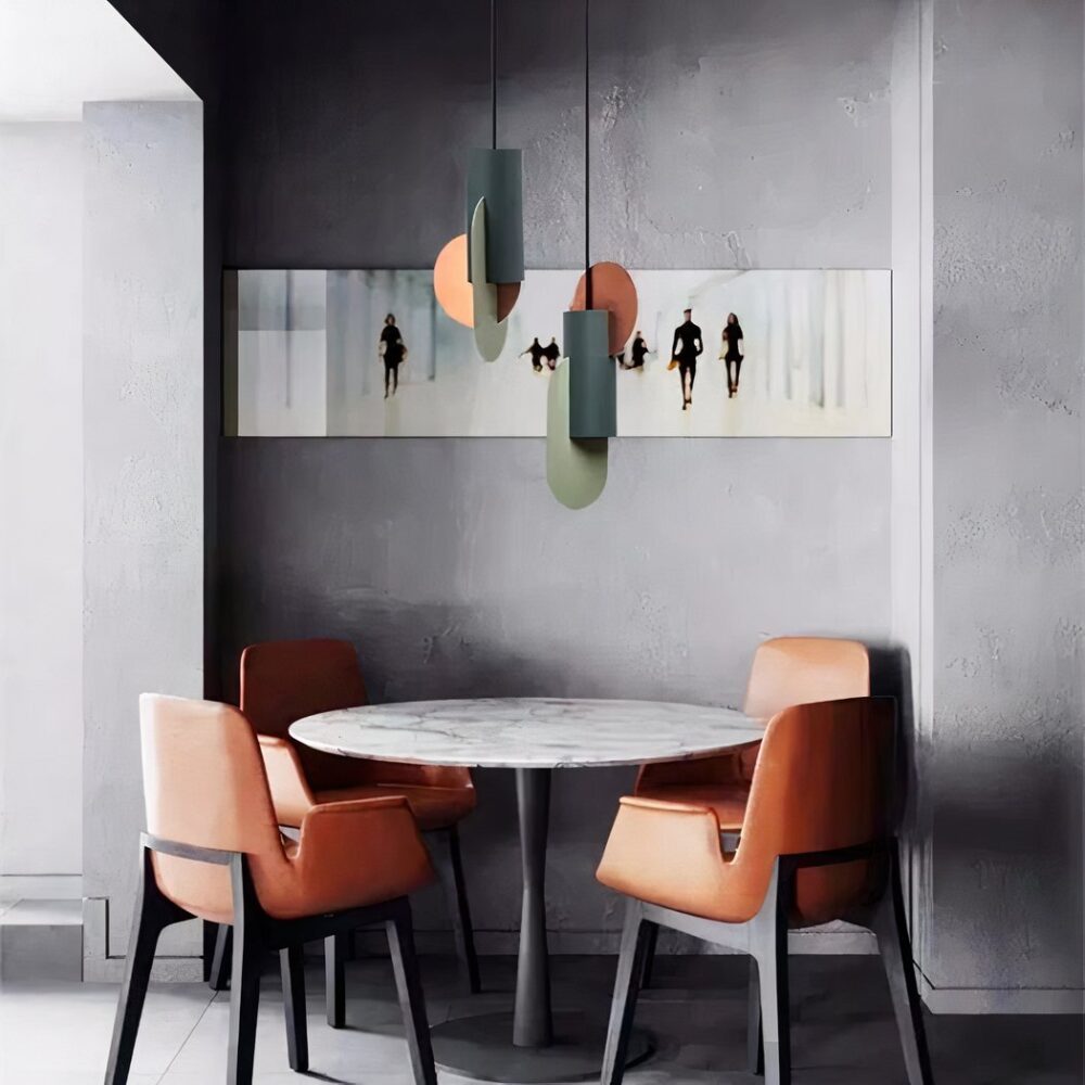 Lustre macaron art-déco créatif au style nordique - vue de côté
