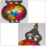 Lustre marocain LED en vitrail — vue principale