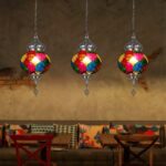 Lustre marocain LED en vitrail — vue en situation