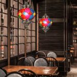 Lustre marocain LED en vitrail — vue arrière
