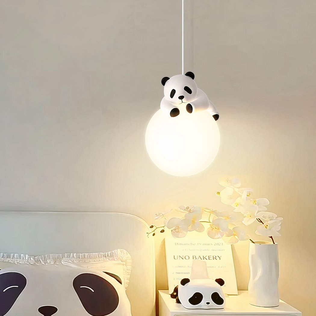 Lustre panda suspendu en résine pour chambre d'enfant lustre panda suspendu en resine pour chambre d enfant 2