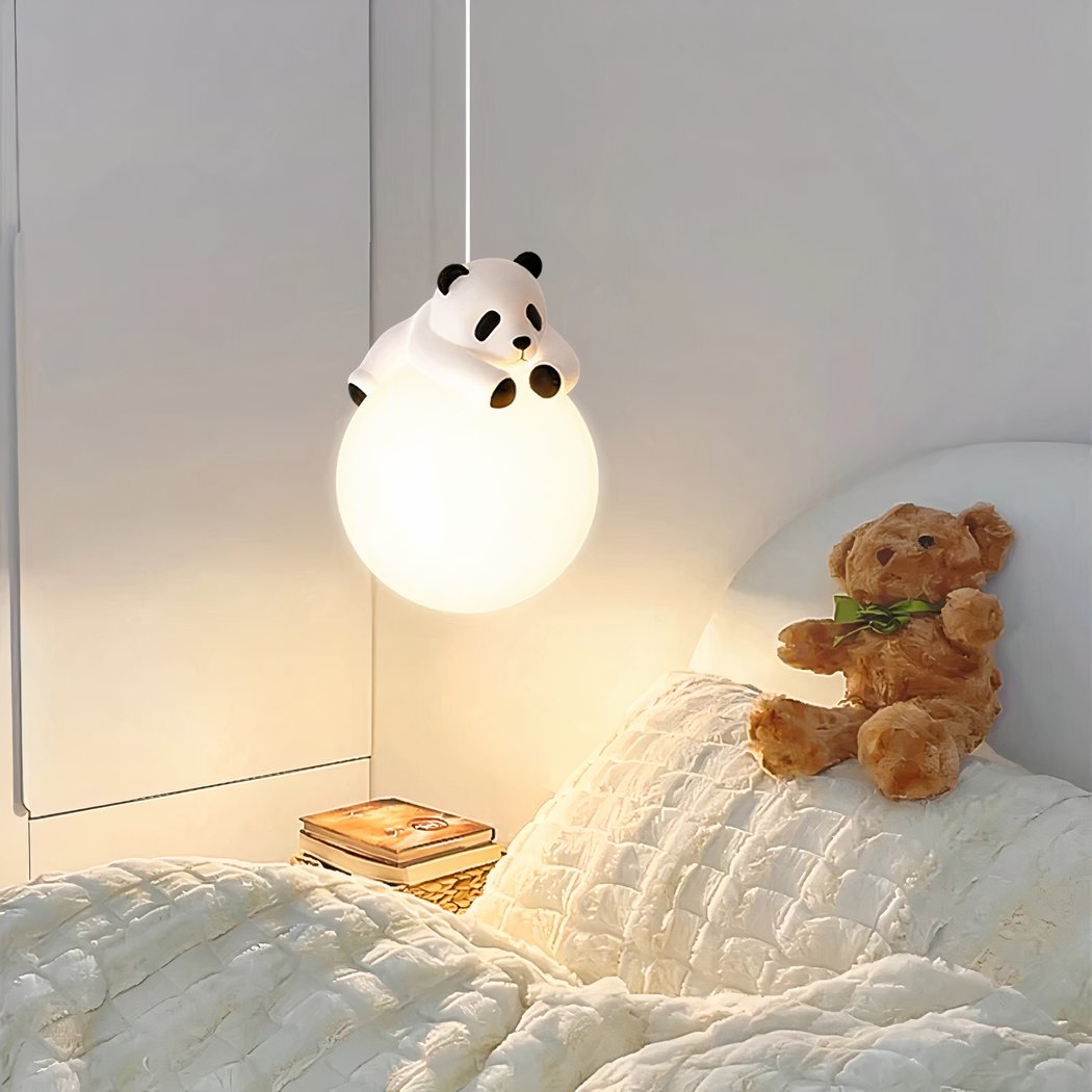 Lustre panda suspendu en résine pour chambre d'enfant lustre panda suspendu en resine pour chambre d enfant