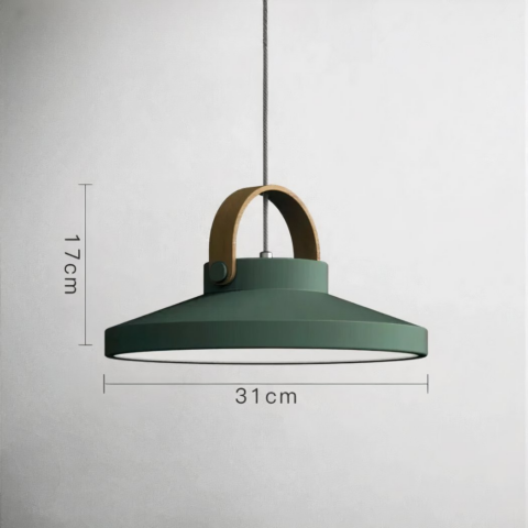 Suspension industrielle LED macaron - vue de côté