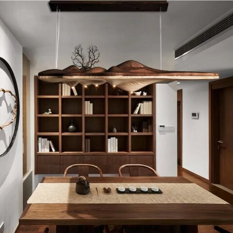 Lustre en bois.suspendu