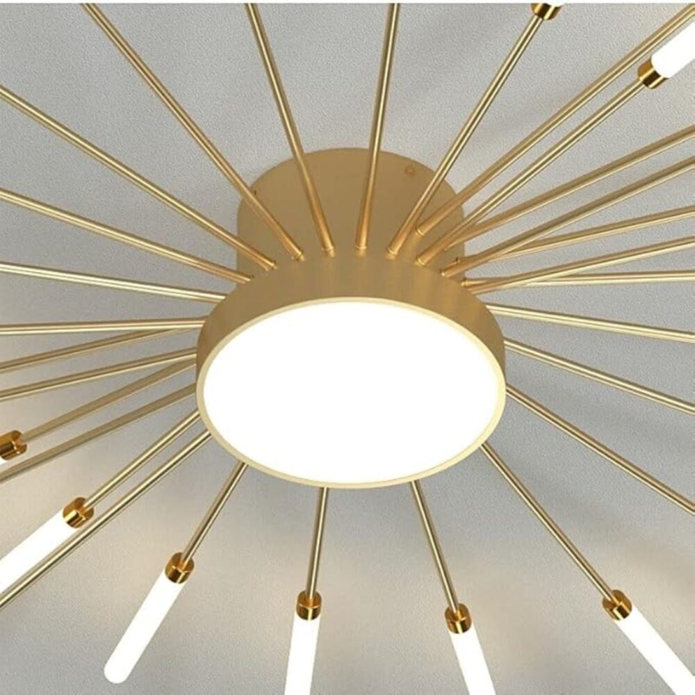 Lustre plafonnier moderne LED en métal style feu d'artifice