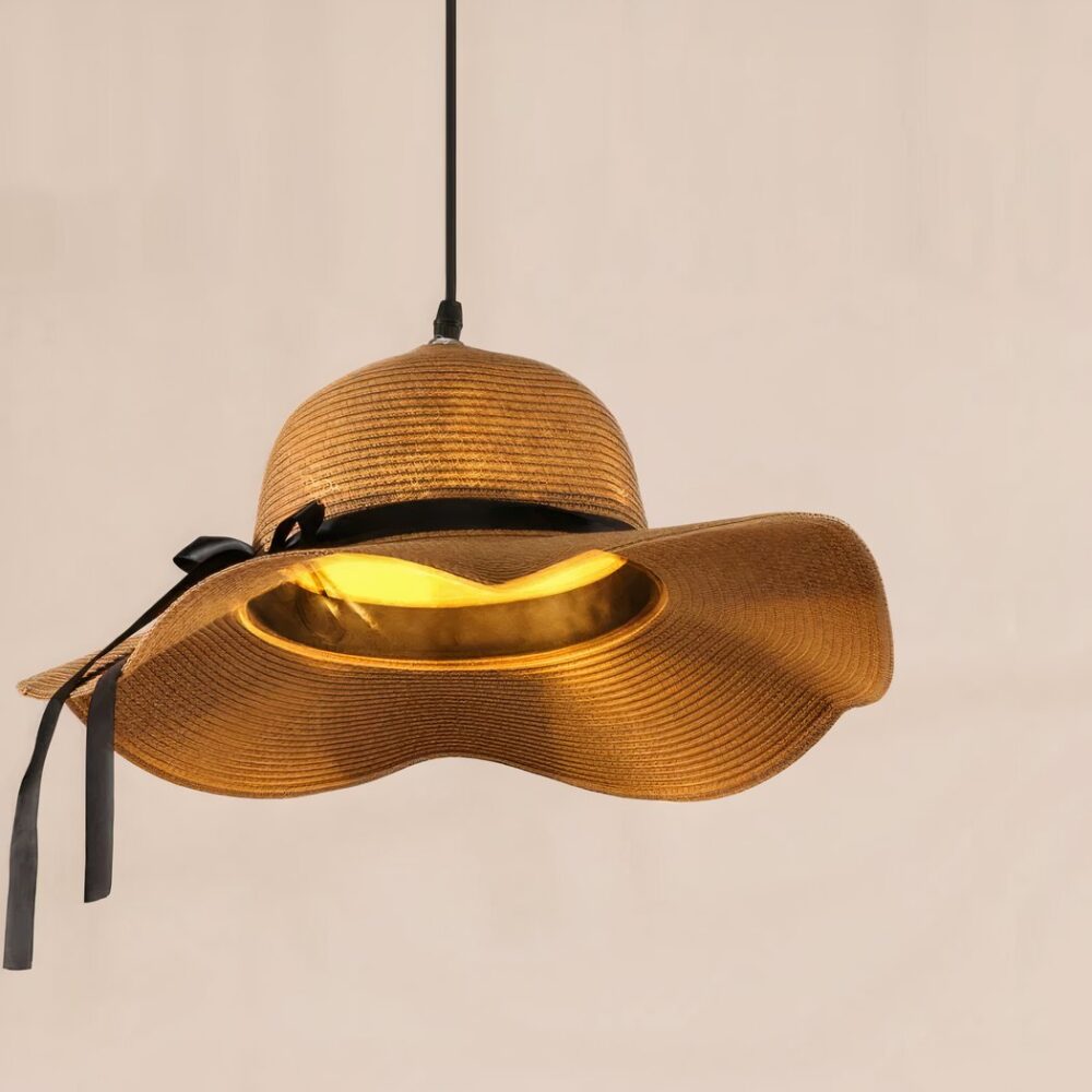 Lustre original chapeau de paille - vue de face
