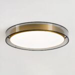 Lustre chambre adulte style années 70 en tissu et métal doré