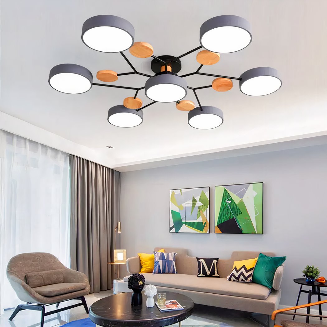 Lustre chambre adulte en bois et métal style scandinave • Luminaires ...