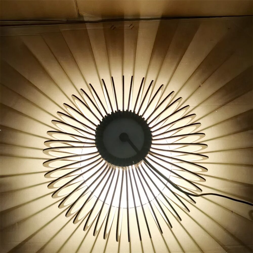 Lustre DIY en bois massif de bambou - détail