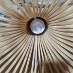Lustre DIY en bois massif de bambou - vue de face