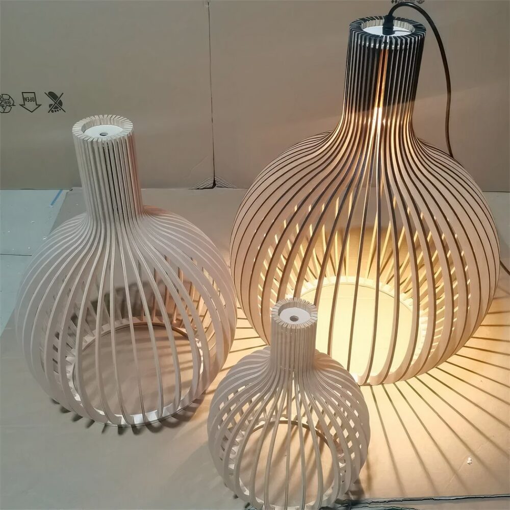 Lustre DIY en bois massif de bambou