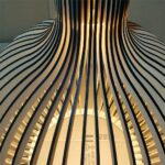 Lustre DIY en bois massif de bambou - ambiance éteinte