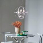 Lustre en métal en forme de sphère - mise en scène intérieur