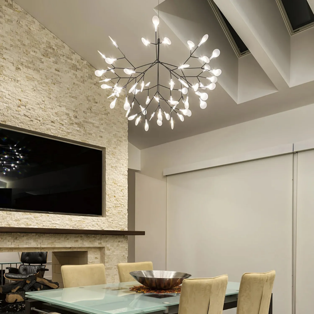 Lustre suspension moderne à LED original en forme d'arbre - dimensions