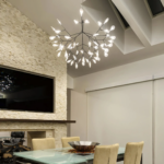 Lustre suspension moderne à LED original en forme d'arbre - dimensions
