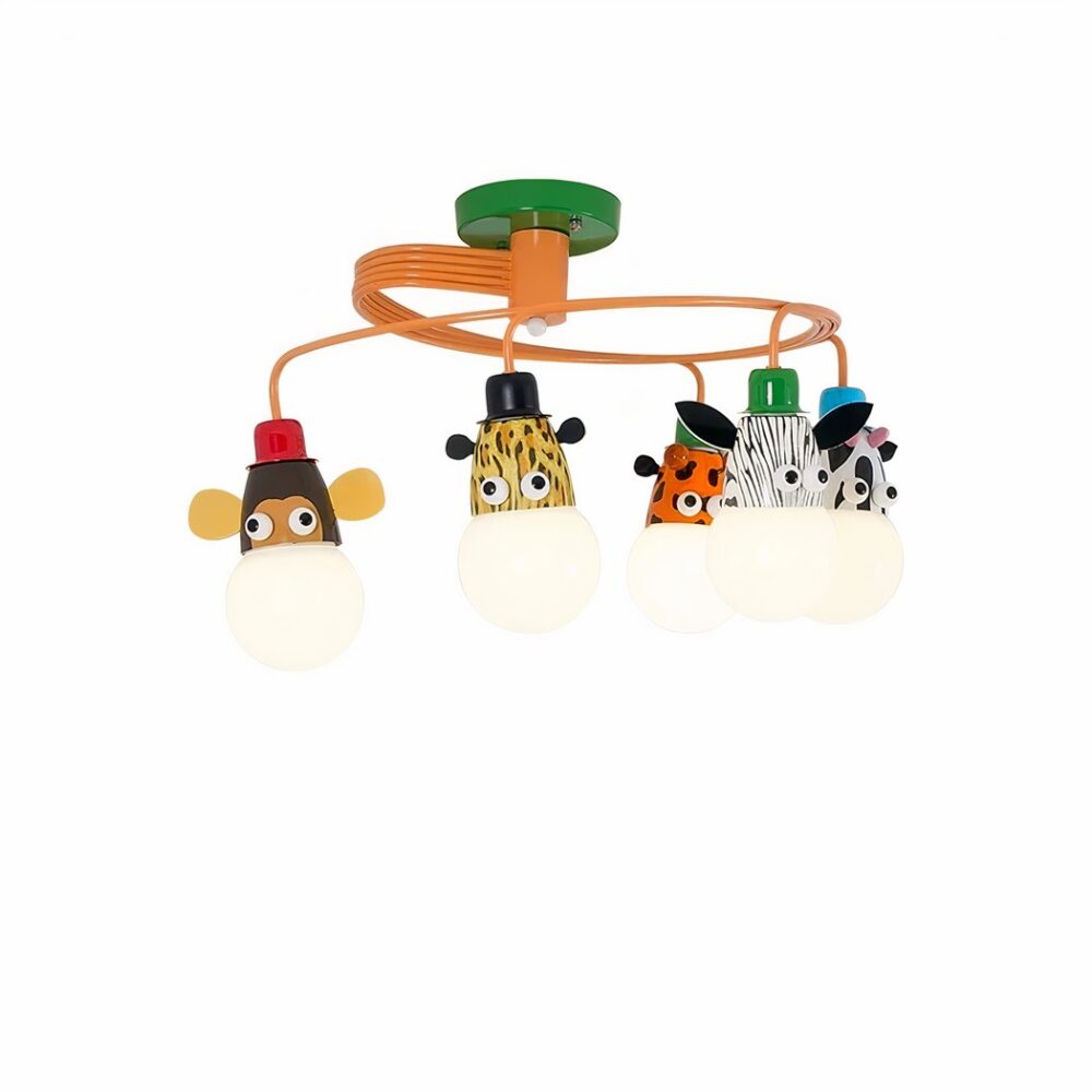 Lustre avec animaux pour chambre d'enfants