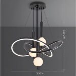 Lustre noir au design suspendu - vue de côté